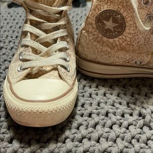 Converse High Top Rose Gold glitter sneakers